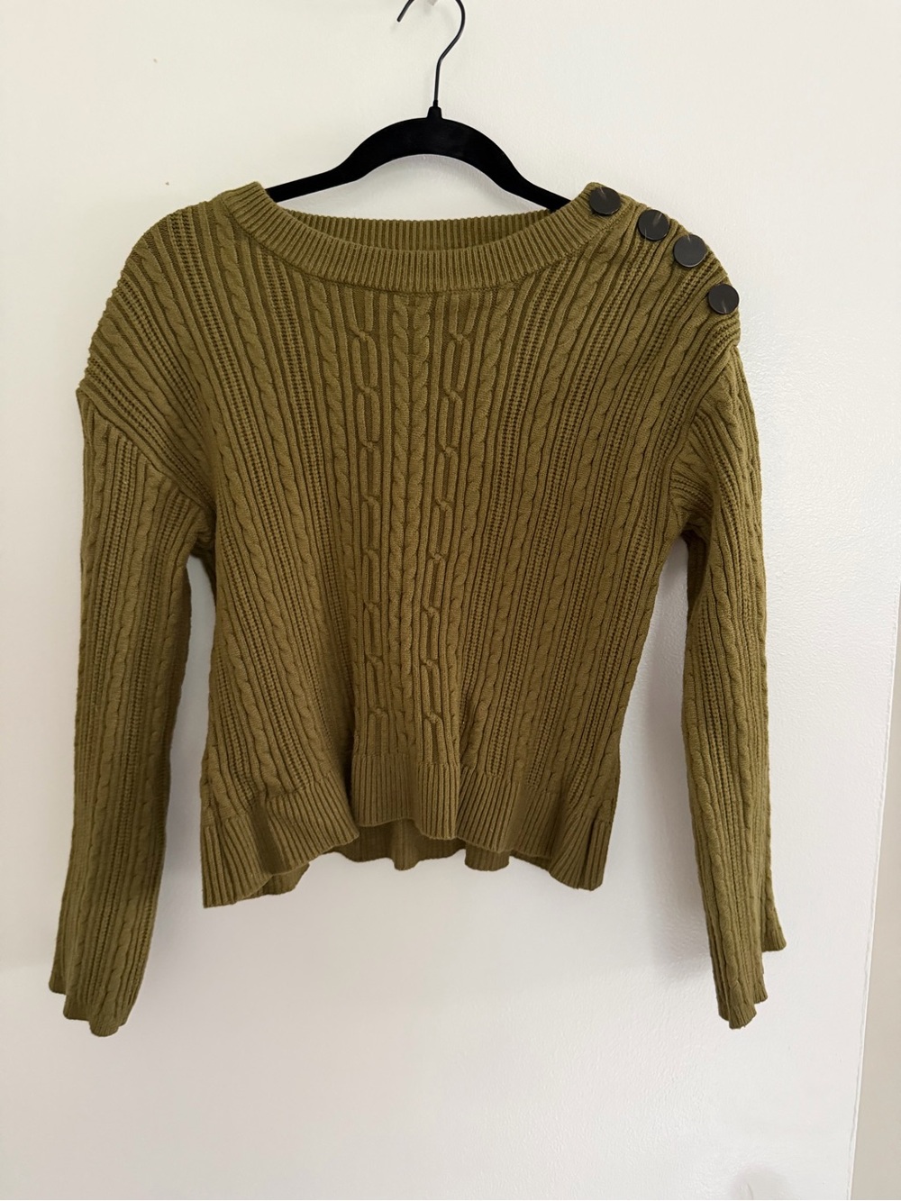 Market & Spruce Emryn Olive Cable-Knit Sweater Set